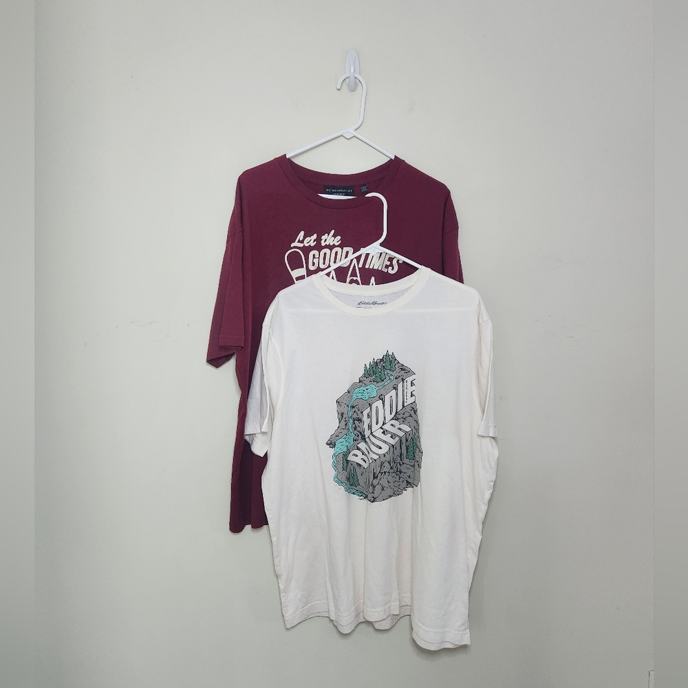 Men's T-Shirt Bundle Sz XL Eddie Bauer , No Boundaries